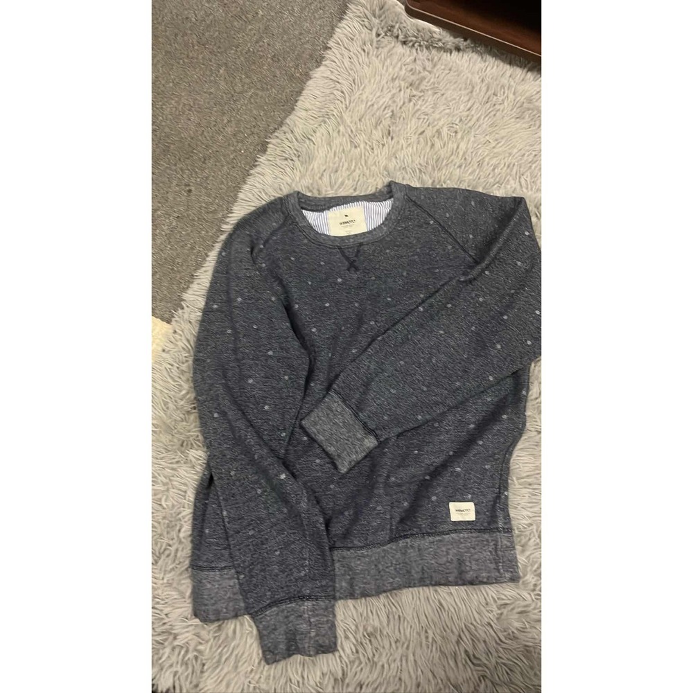 Wemoto Navy Blue Polka Dot Crewneck Sweatshirt Raglan Mens Large